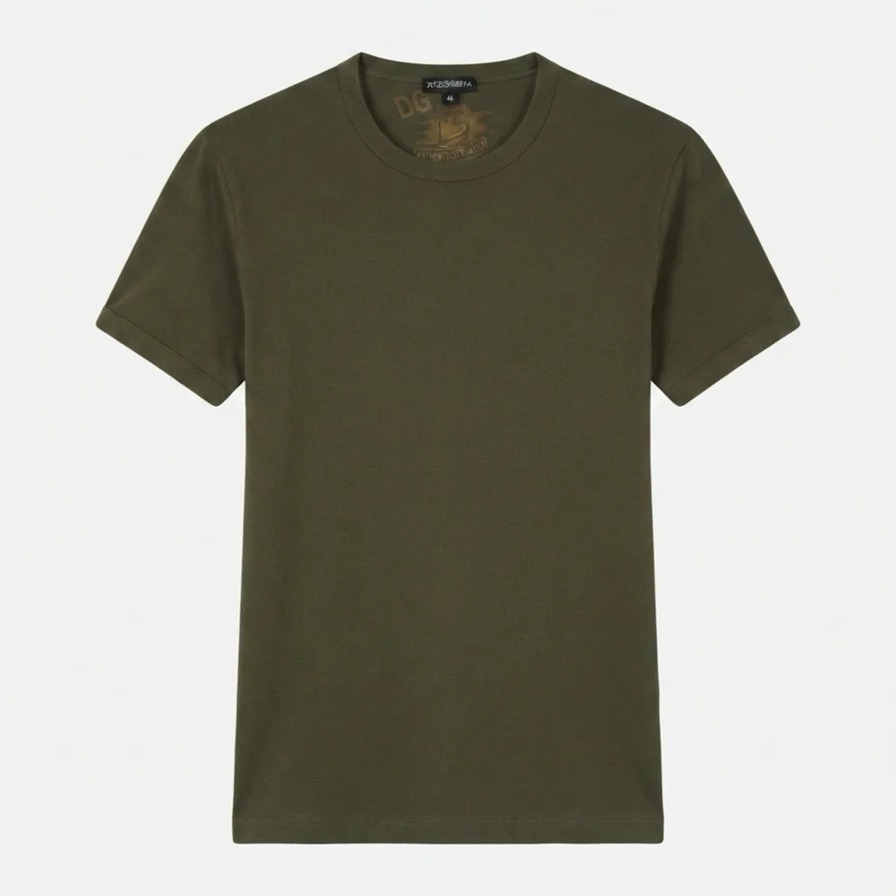 Dolce & Gabbana Men’s Olive Green Graphic Tee IT 42 US L Made in Italy DG Logo